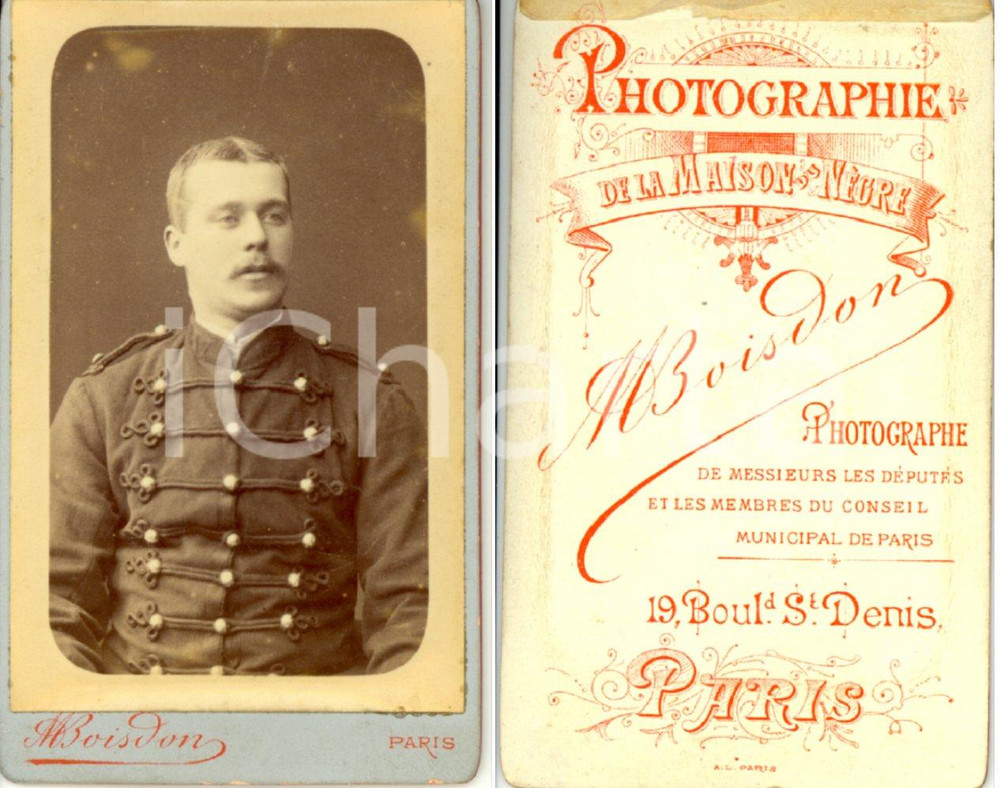 Fotografia d epoca originale 1900 ca PARIS F Soldat 17e RÃ©giment D Infanterie Photo BOISDON 1