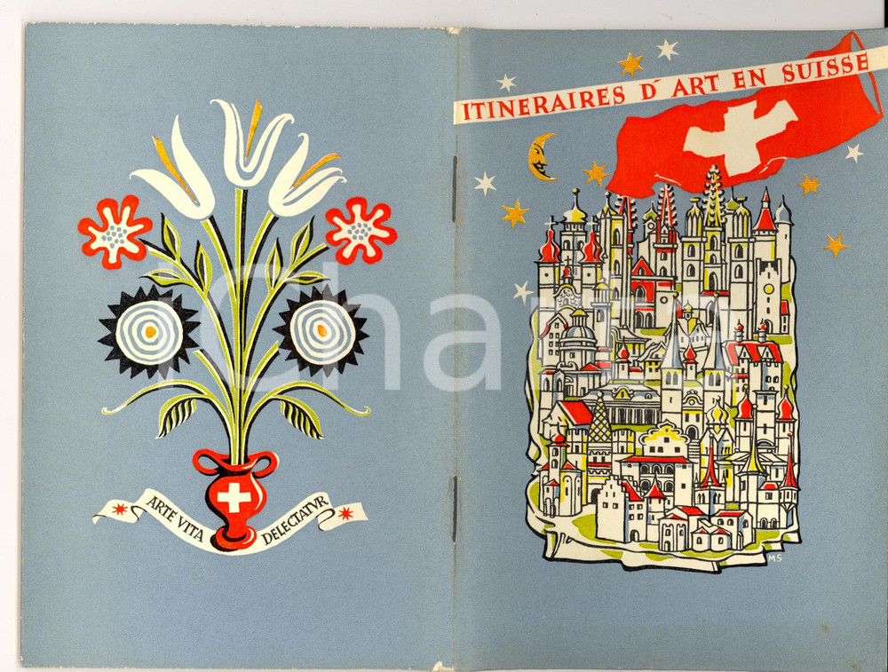 Materiale pubblicitario d’epoca 1950 ca ZURICH ItinÃ©raires d art en SUISSE  Office du TOURISME 60 pp. 1