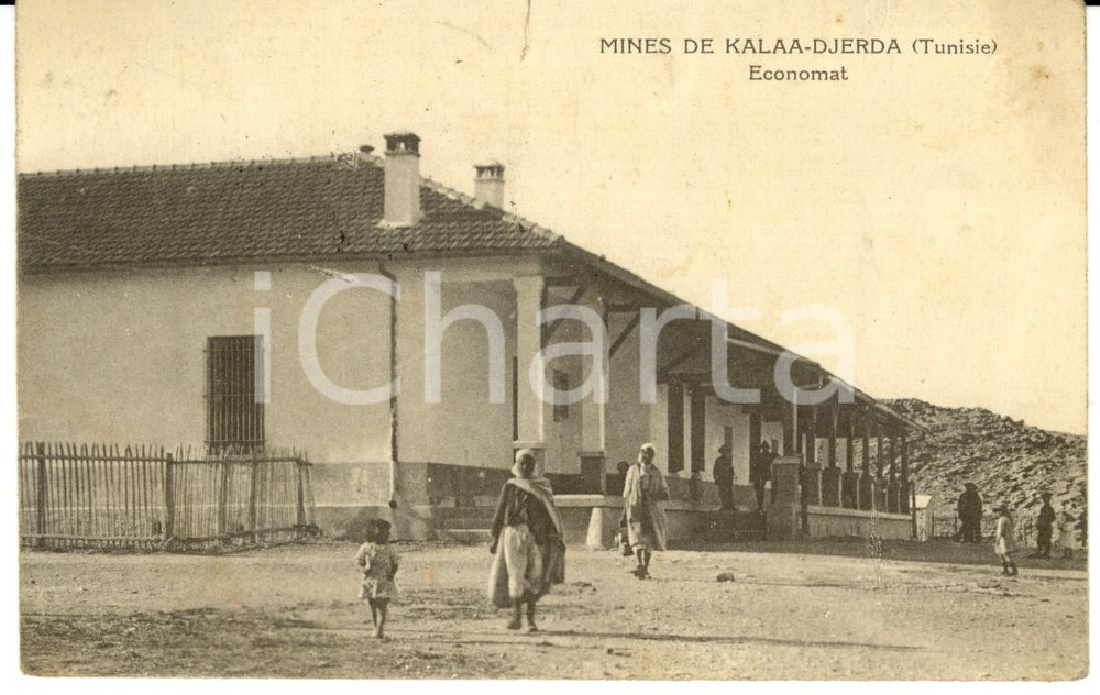 Cartolina originale da collezione 1924 TUNISIE Mines de KALAADJERBA Economat  MINIERE Cartolina FP VG 1