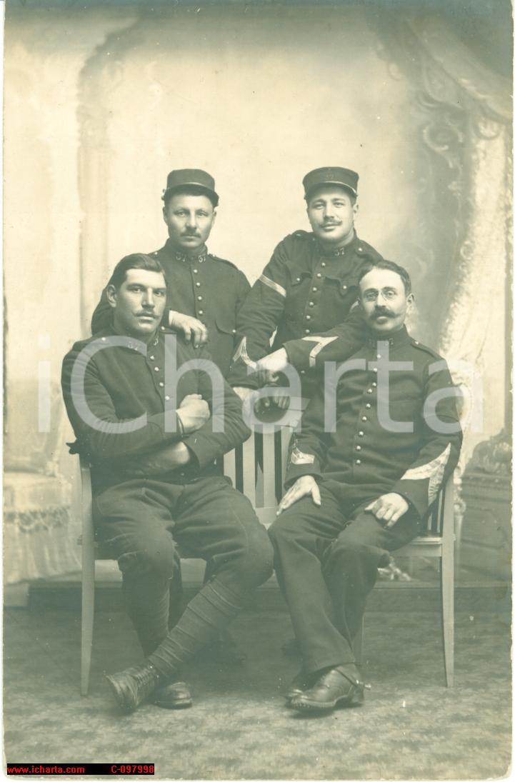 Fotografia d epoca originale 1910 ca Ufficiali del 37 Régiment INFANTERIE DE LIGNE Fotografia 1