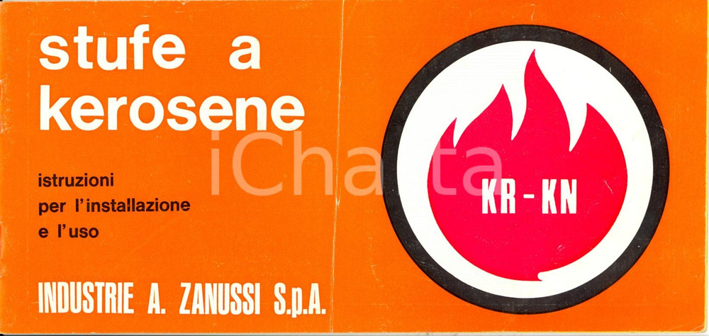 Materiale pubblicitario d’epoca 1968 PORDENONE Industrie ZANUSSI s.p.a. Stufe kerosene KRKN Libretto istruzioni 1