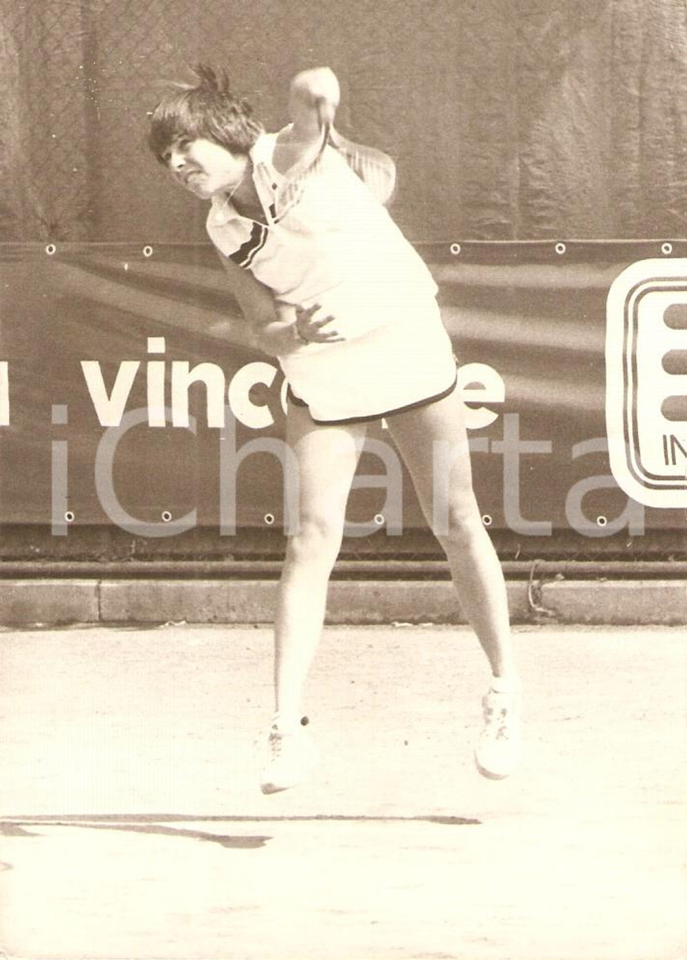 Fotografia d epoca originale 1980 ca TENNIS Susanne SCHMID durante un match Fotografia 1