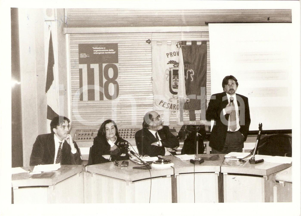 Fotografia d epoca originale 1990 ca PESARO  URBINO Presentazione uso 118 nelle emergenze territoriali Foto 1