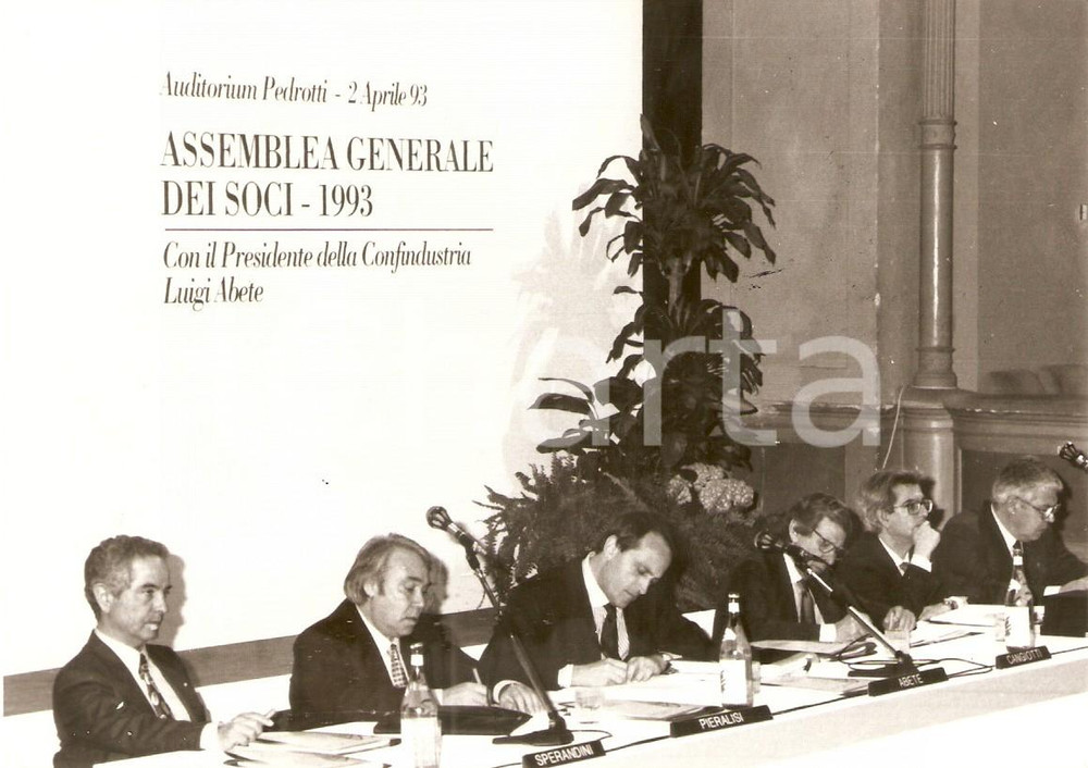 Fotografia d epoca originale 1993 PESARO Luigi ABETE incontra Industriali CONFINDUSTRIA Foto 1