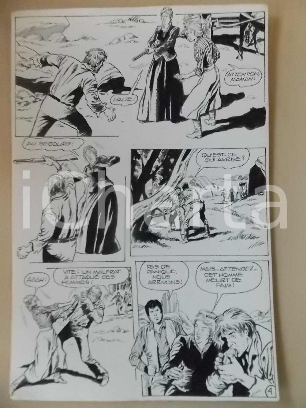 Opera d’arte autentica 1990 BILLY BOYD Ep.5 L. BERNASCONI Vagabondo attacca per cibo Tavola originale 1