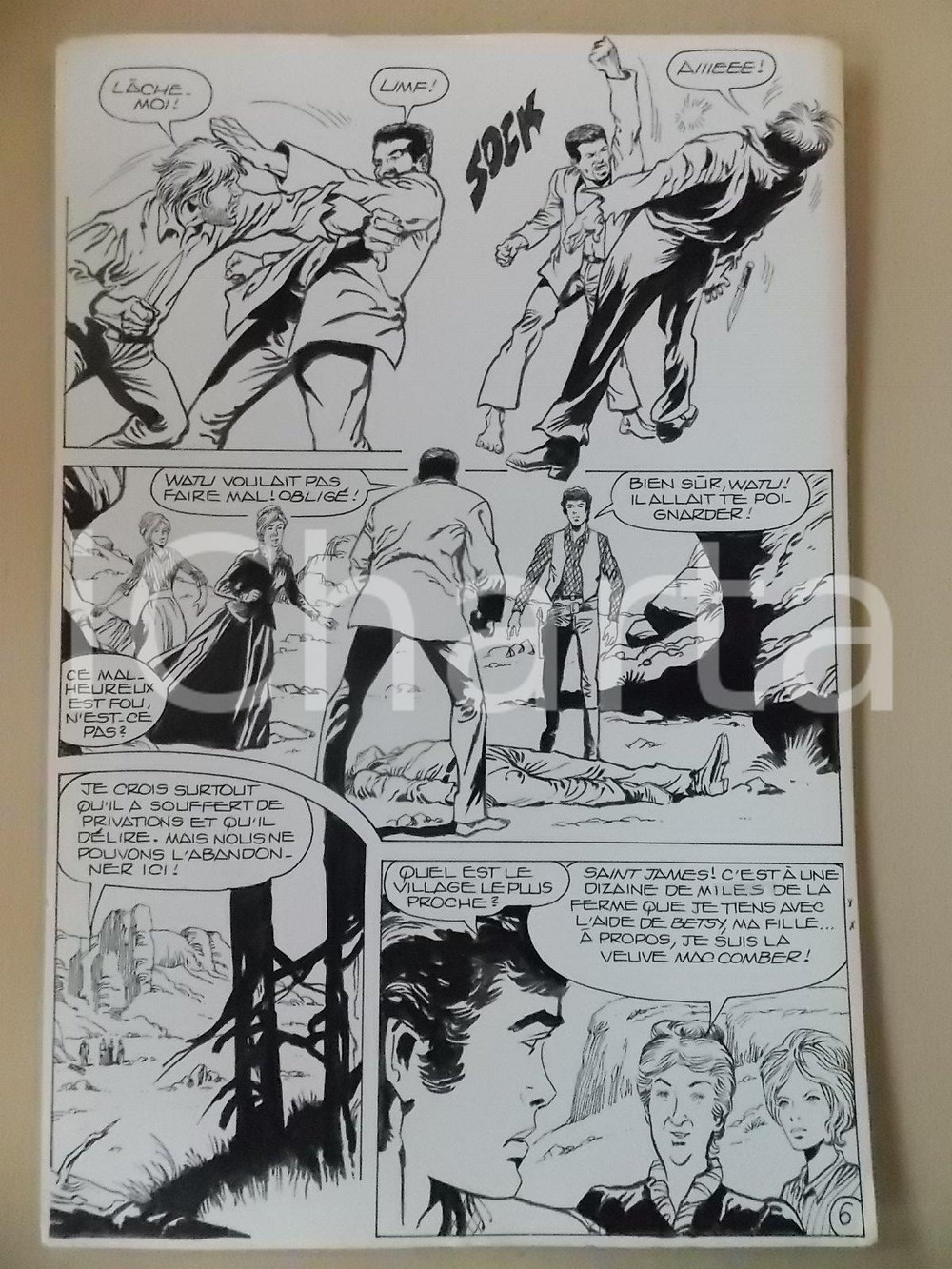 Opera d’arte autentica 1990 BILLY BOYD Ep.5 Luciano BERNASCONI Rissa con vagabondo Tavola originale 1