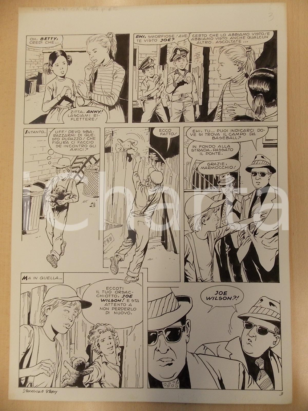 Opera d’arte autentica 1970 STOCKVILLE STORY Luciano BERNASCONI Bimbi giocano a guardie e ladri Tavola 1