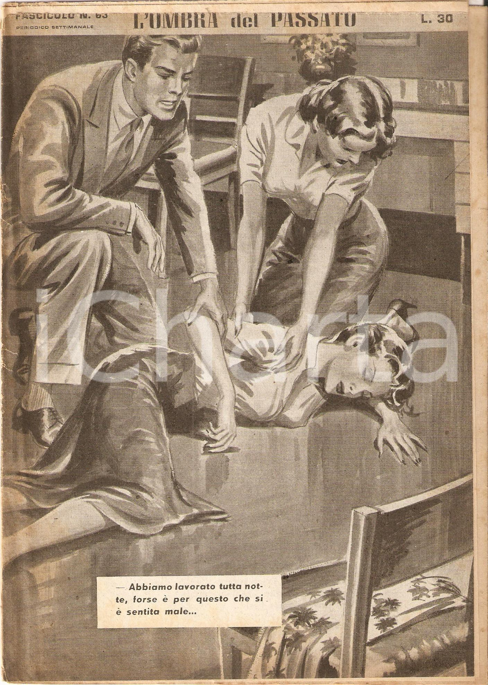 Giornale, rivista storica 1956 OMBRA DEL PASSATO Jean DE VALLORBE Ragazza svenuta Fascicola 63 1