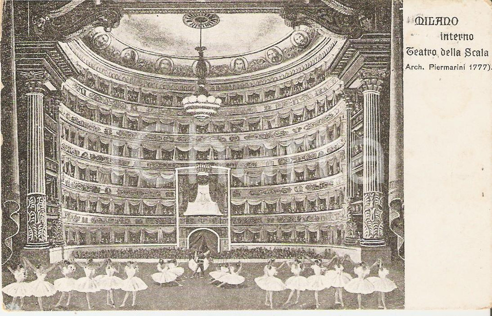 Cartolina originale da collezione 1900 ca MILANO Interno del Teatro della Scala Cartolina FP NV 1