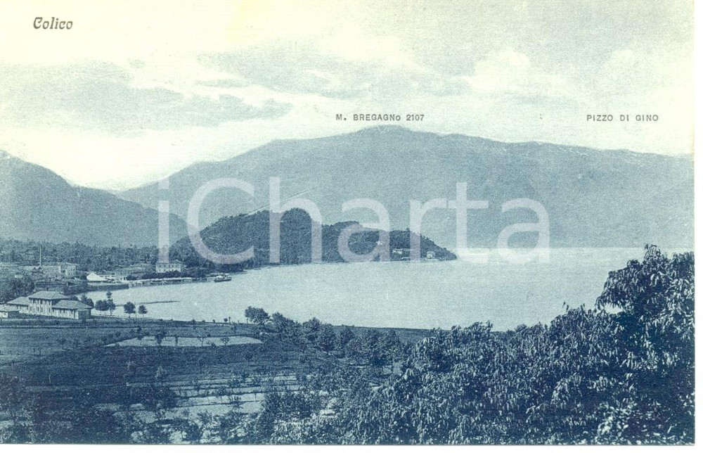 Cartolina originale da collezione 1915 COLICO LC Veduta con monte BREGAGNO e PIZZO DI GINO Cartolina FP NV 1