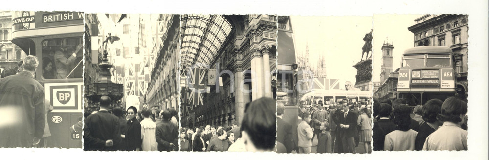 Fotografia d epoca originale 1965 MILANO Lotto 5 fotografie  SETTIMANA BRITANNICA 7 x 10 cm 1