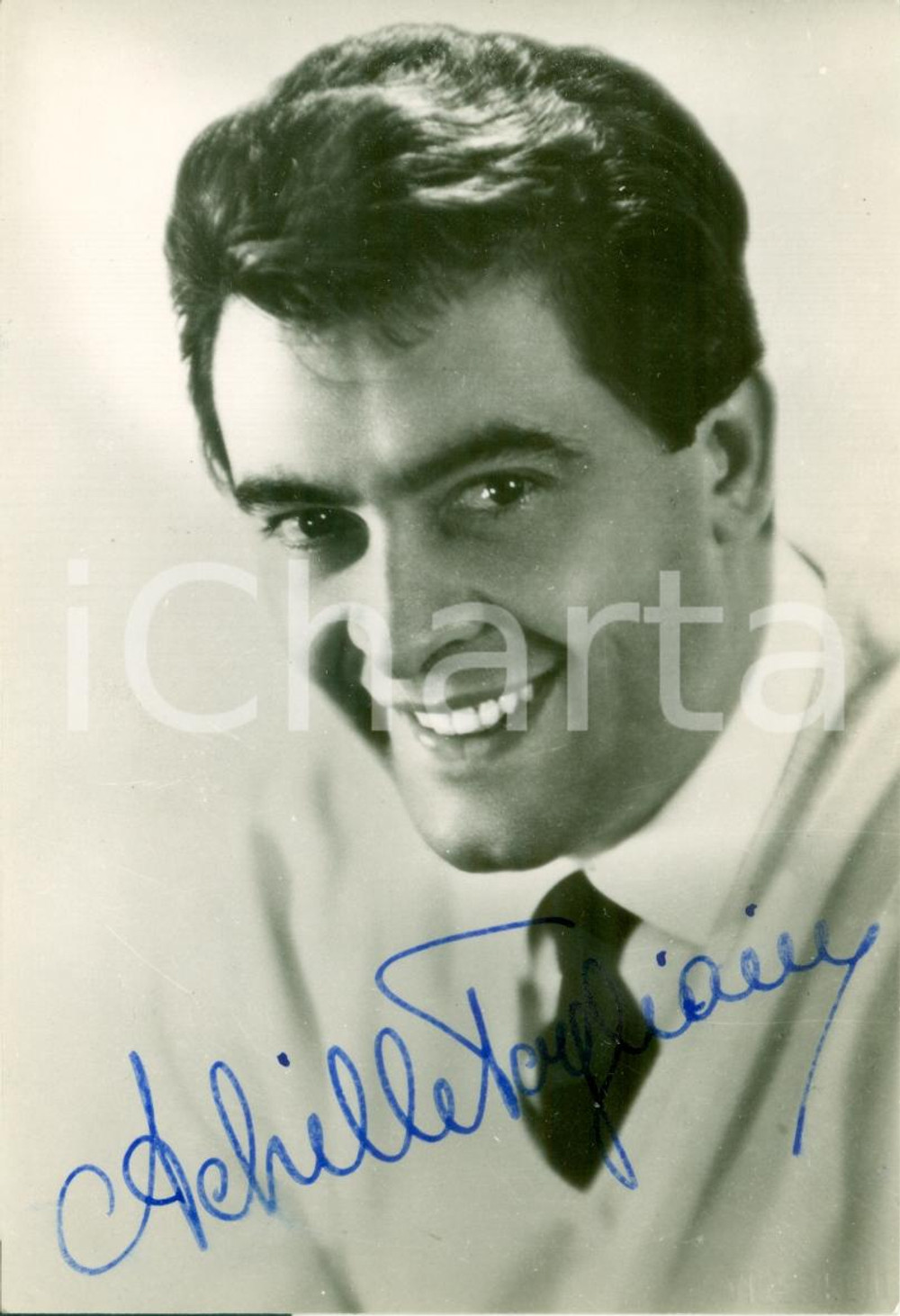 Autografo originale 1965 ca ACHILLE TOGLIANI Fotografia seriale con AUTOGRAFO 1