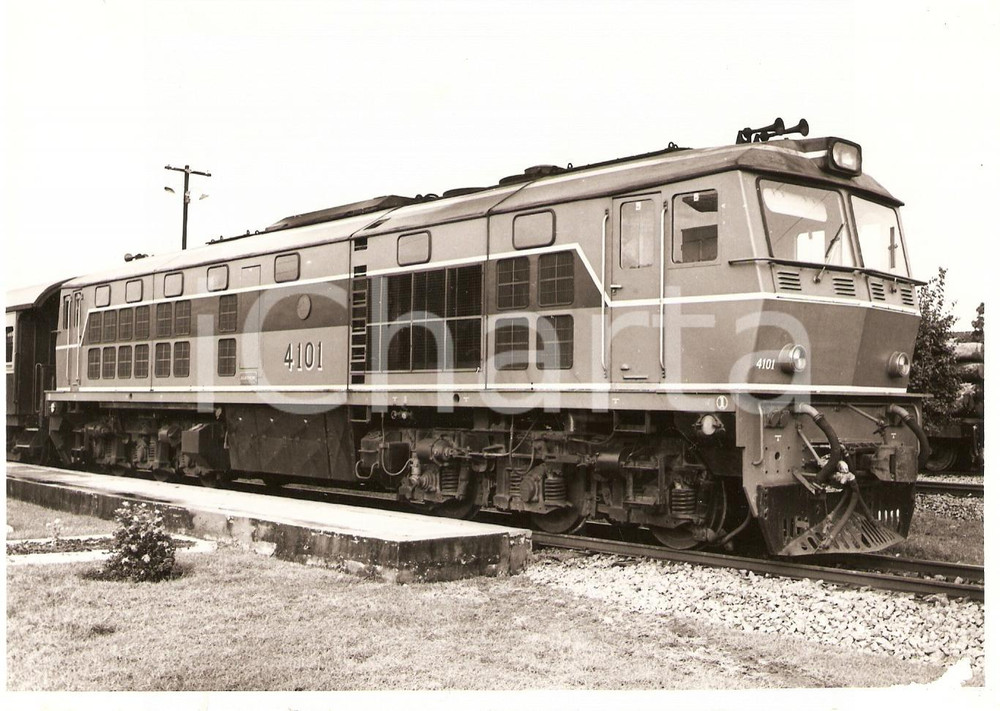 Fotografia d epoca originale 1975 ca THAILANDIA State Railways SRT Locomotiva 4101 Fotografia DANNEGGIATA 1