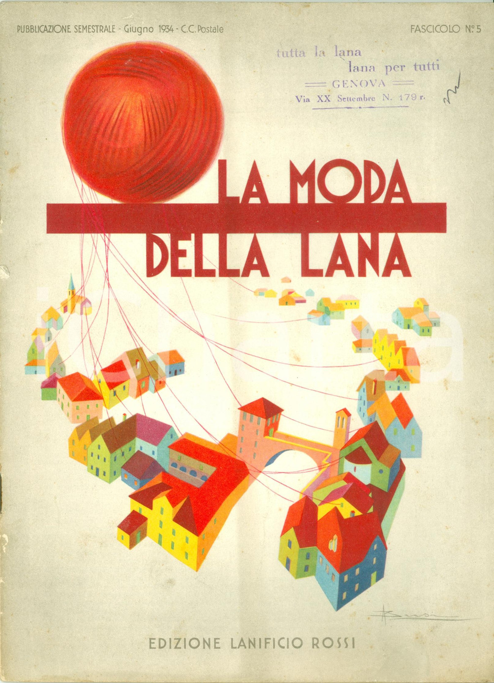 Documento originale, autentico 1934 LANIFICIO ROSSI La moda della lana Istruzioni per maglioni ILLUSTRATO 1