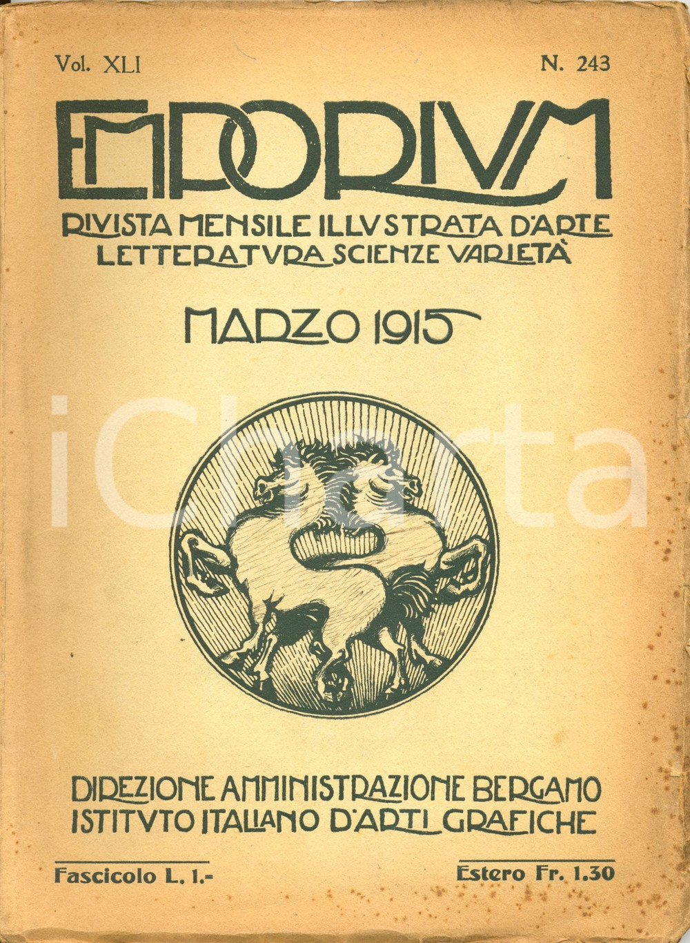 Giornale, rivista storica 1915 EMPORIUM Raffaele CALZINI Mostra nazionale su incisione Rivista ILLUSTRATA 1
