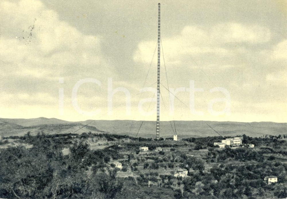 Cartolina originale da collezione 1955 CALTANISETTA Panorama  ANTENNA  STAZIONE R.A.I Cartolina postale FG VG 1