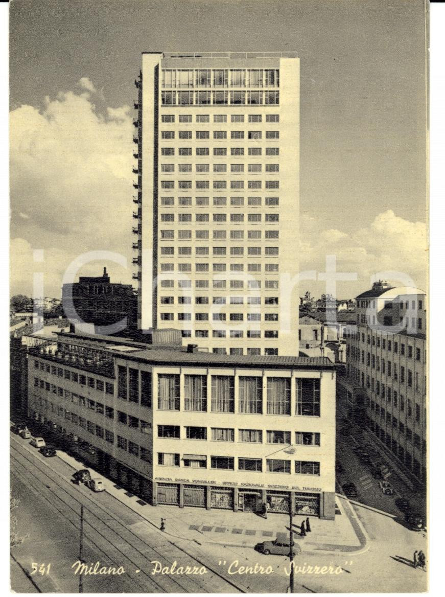 Cartolina originale da collezione 1951 MILANO Via Palestro Palazzo CENTRO SVIZZERO Cartolina FG NV 1