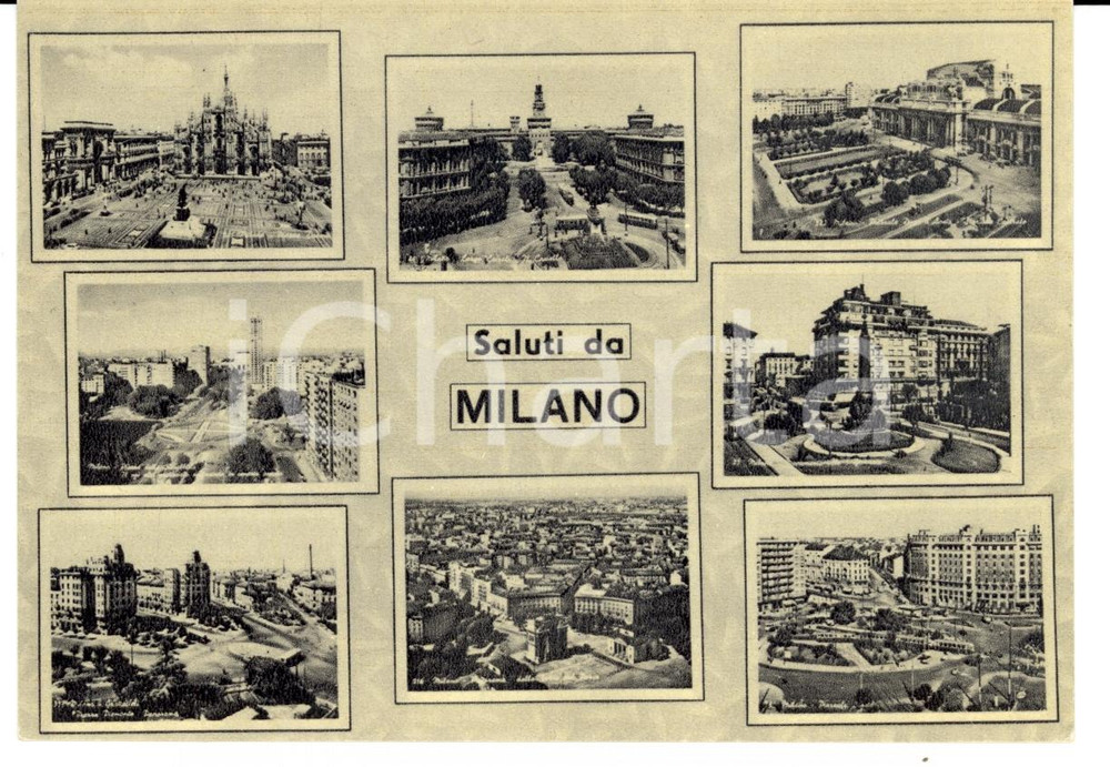 Cartolina originale da collezione 1950 ca MILANO Vedutine Castello Stazione Centrale piazze Cartolina FG NV 1