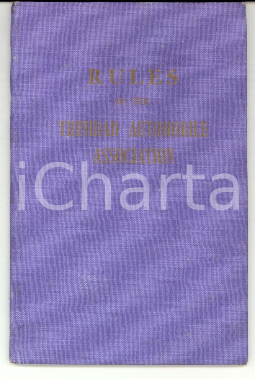 Oggetto da collezione cartaceo 1948 PORT OF SPAIN Rules of TRINIDAD AUTOMOBILE ASSOCIATION Libretto 1