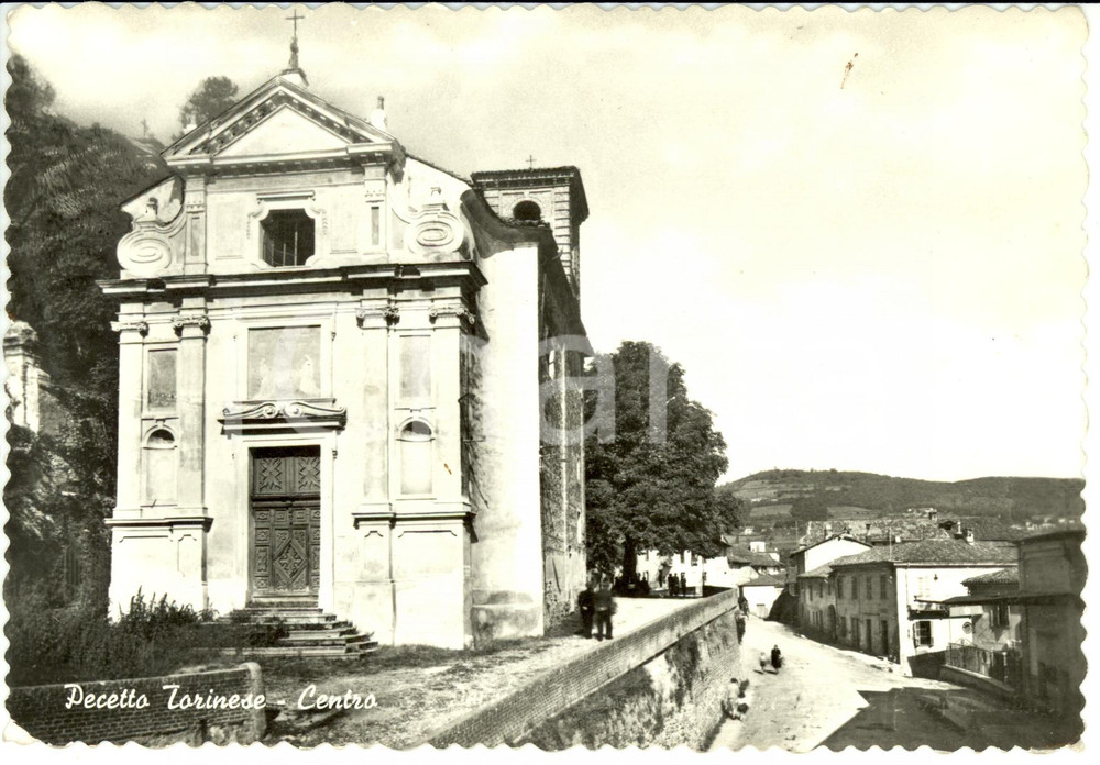 Cartolina originale da collezione 1960 ca PECETTO TORINESE TO Veduta del centro storico Cartolina FG NV 1