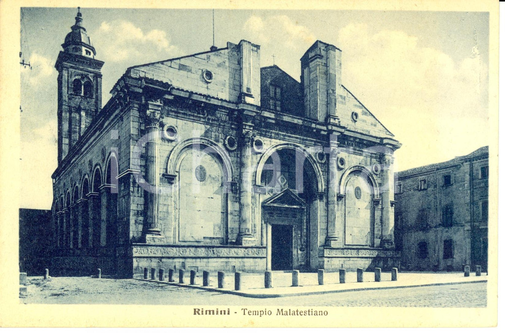 Cartolina originale da collezione 1929 RIMINI Veduta del TEMPIO MALATESTIANO Cartolina FP VG 1