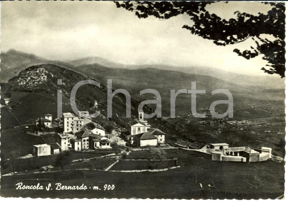 Cartolina originale da collezione 1954 RONCOLA SAN BERNARDO BG Scorcio Panoramico Cartolina FG VG 1