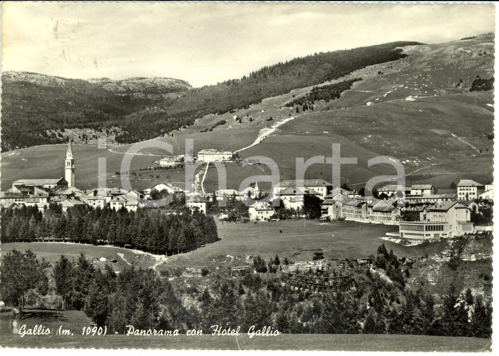 Cartolina originale da collezione 1958 GALLIO VI Scorcio panoramico con HOTEL GALLIO Cartolina FG VG 1