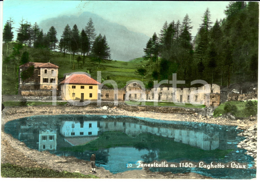 Cartolina originale da collezione 1963 FENESTRELLE TO Veduta del LAGHETTO LAUX Cartolina FG VG 1