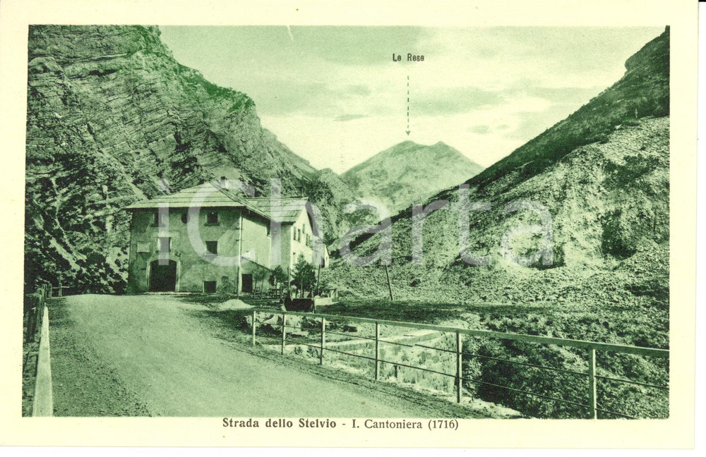 Cartolina originale da collezione 1930 ca STRADA DELLO STELVIO BZ Veduta panoramica con Le RESE Cartolina FP NV 1