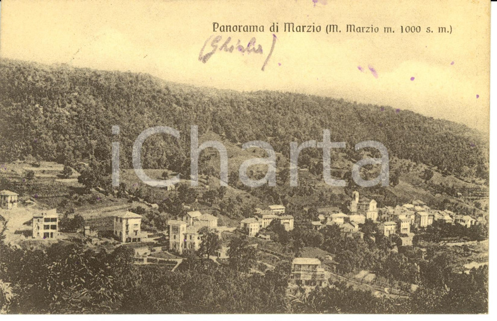 Cartolina originale da collezione 1912 MARZIO VA Scorcio panoramico della VALGANNA Cartolina FP VG 1