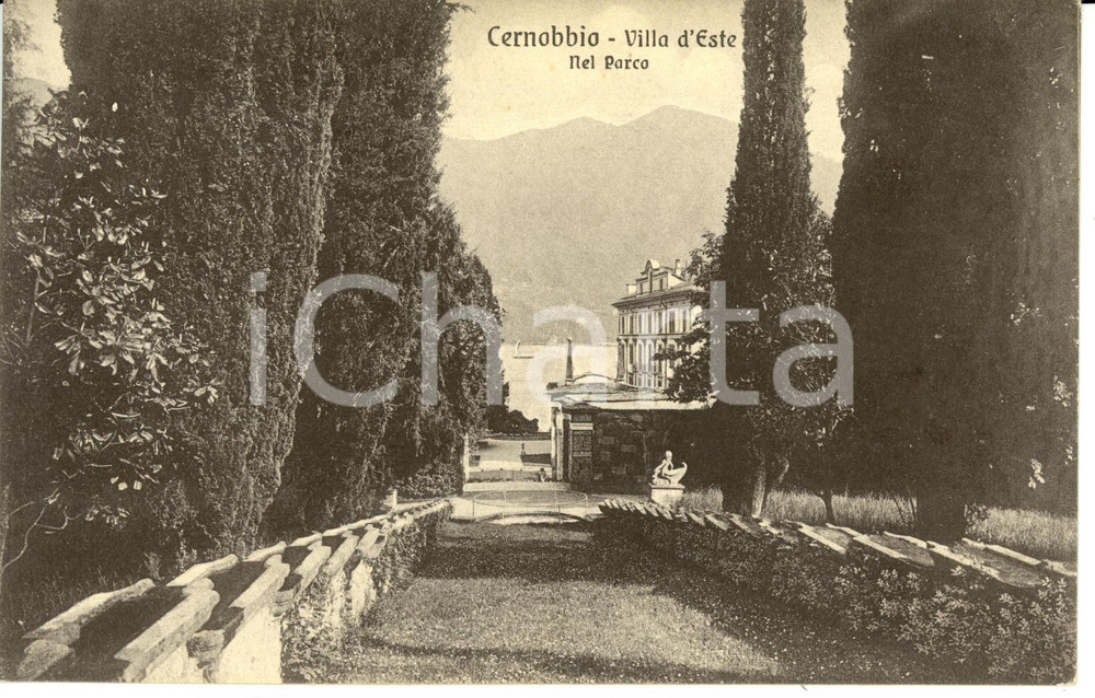 Cartolina originale da collezione 1915 CERNOBBIO CO Veduta del parco di villa d ESTE Cartolina FP VG 1