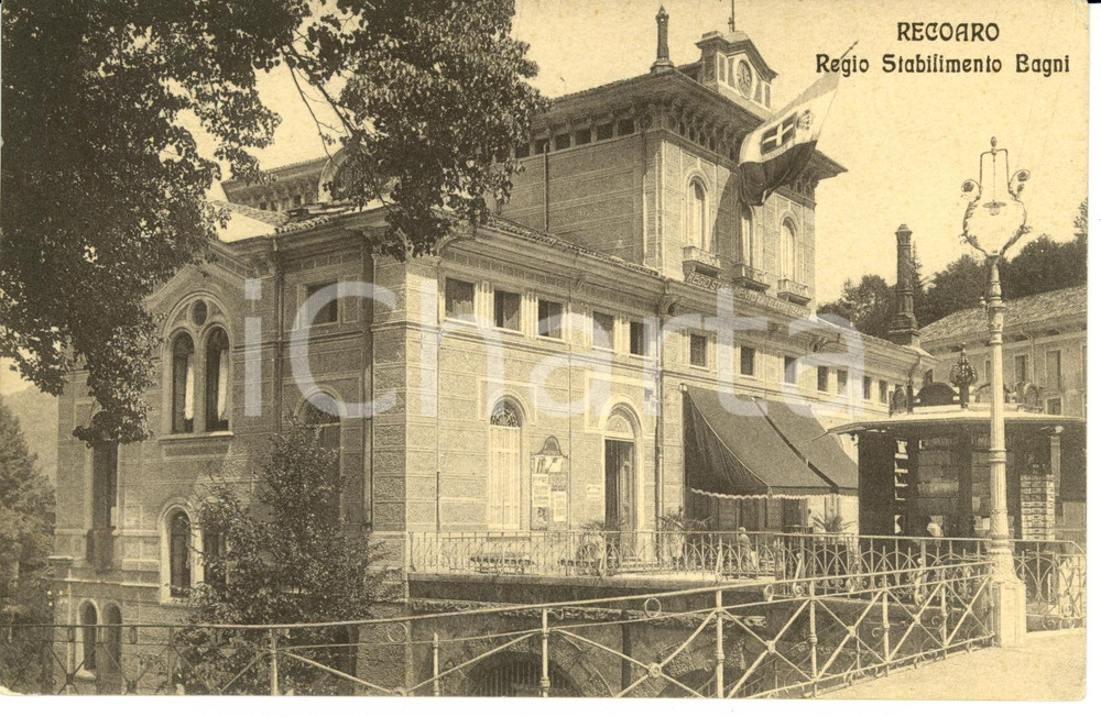 Cartolina originale da collezione 1910 ca RECOARO TERME VI Veduta del Regio Stabilimento Bagni Cartolina FP VG 1