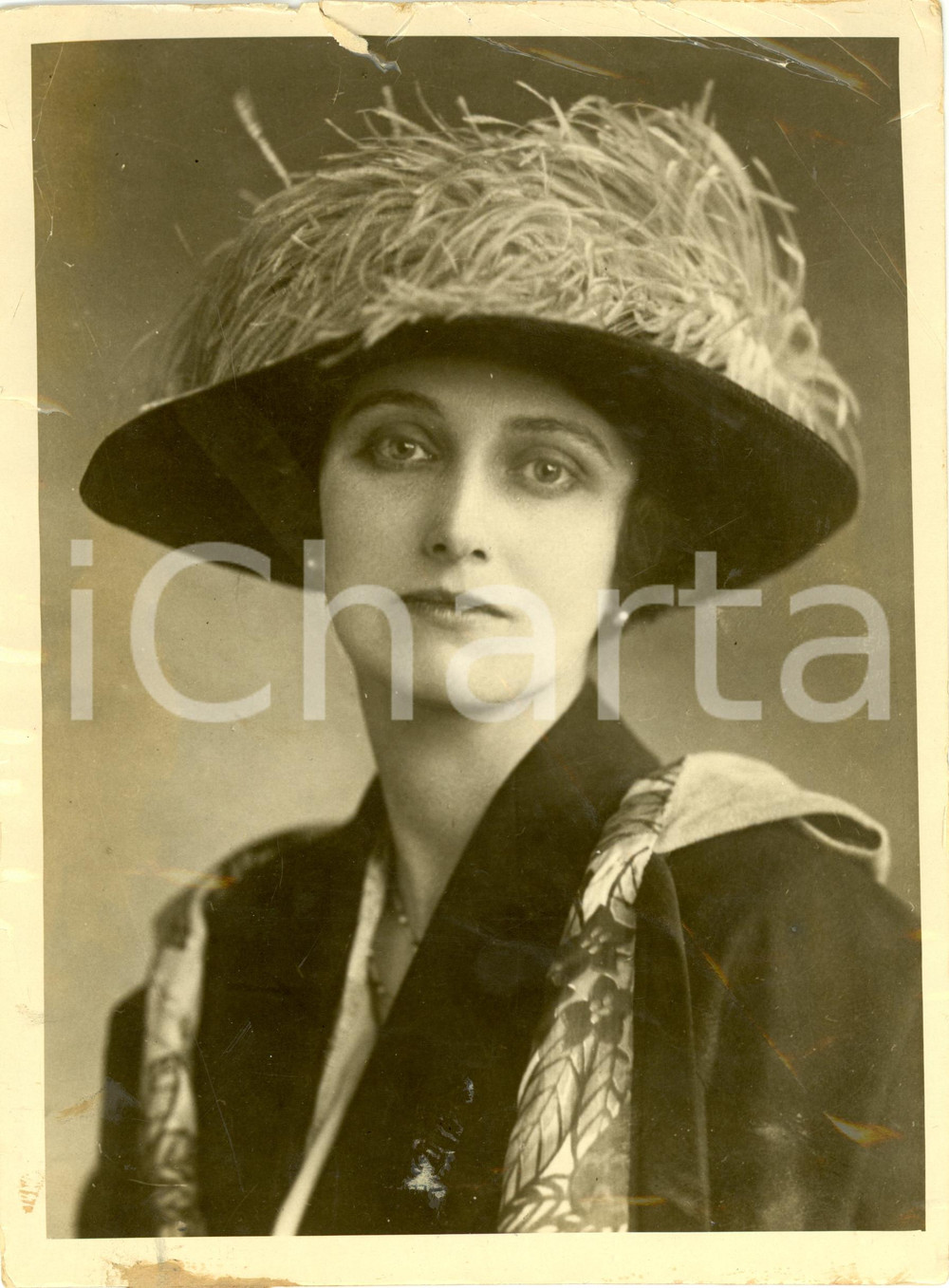 Fotografia d epoca originale 1920ca NEW YORK Lady POYNTER house decorator with trade name TOUCAN DANNEGGIATA 1