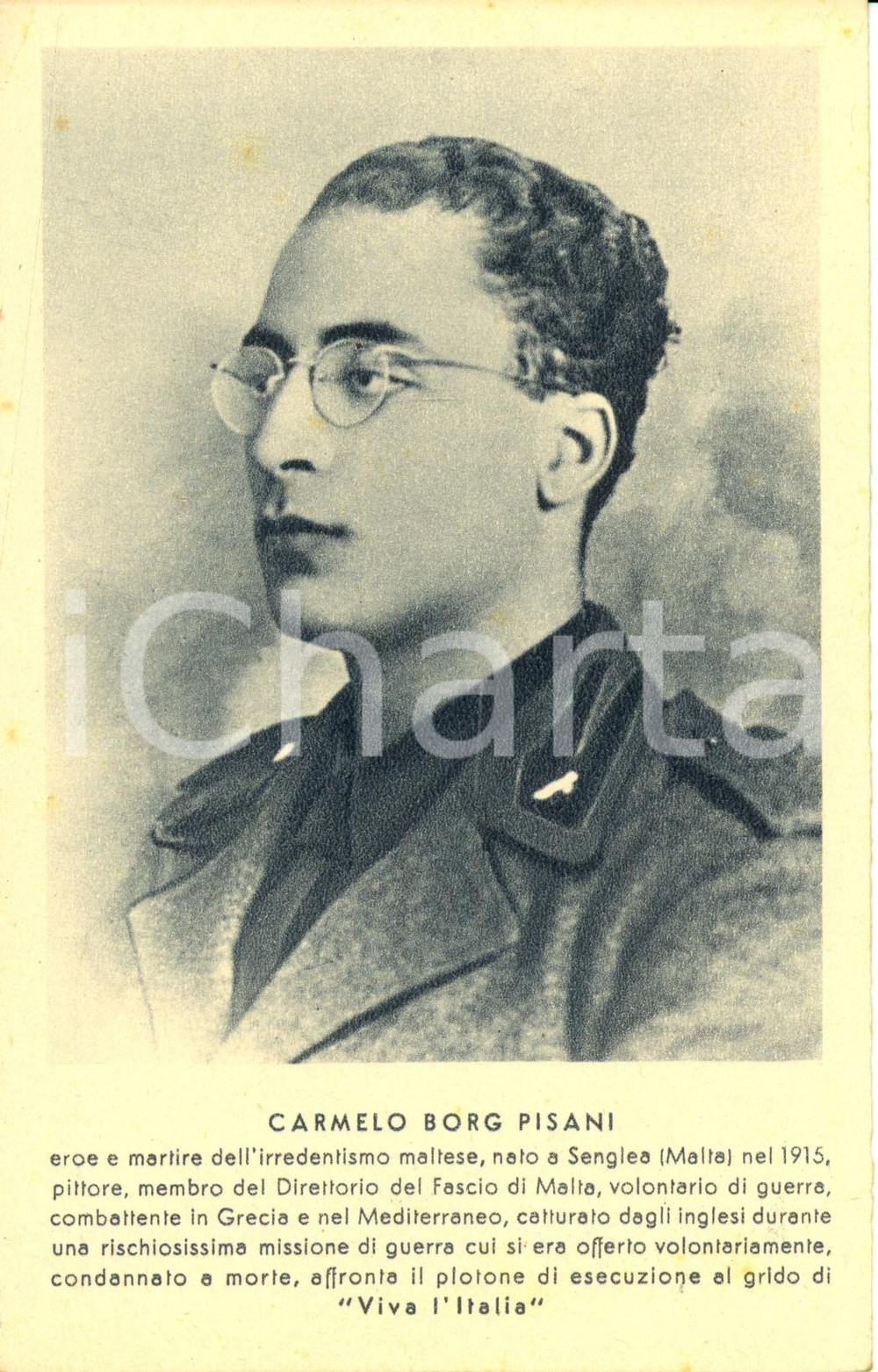Cartolina originale da collezione 1943 ROMA Carmelo BORG PISANI irredentista maltese Cartolina 3 1