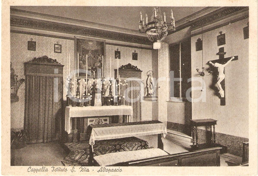Cartolina originale da collezione 1940 ca ALTOPASCIO LU Istituto SANTA ZITA Cappella Cartolina FG NV 1