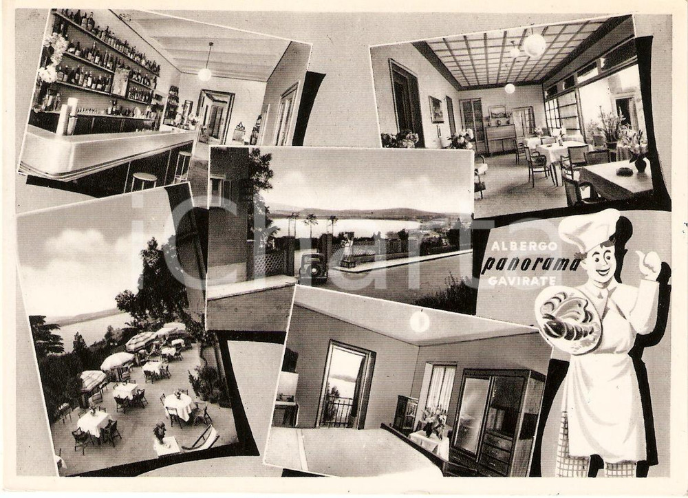 Cartolina originale da collezione 1959 GAVIRATE VA Vedutine Albergo Ristorante PANORAMA Illustrata Cartolina FG 1