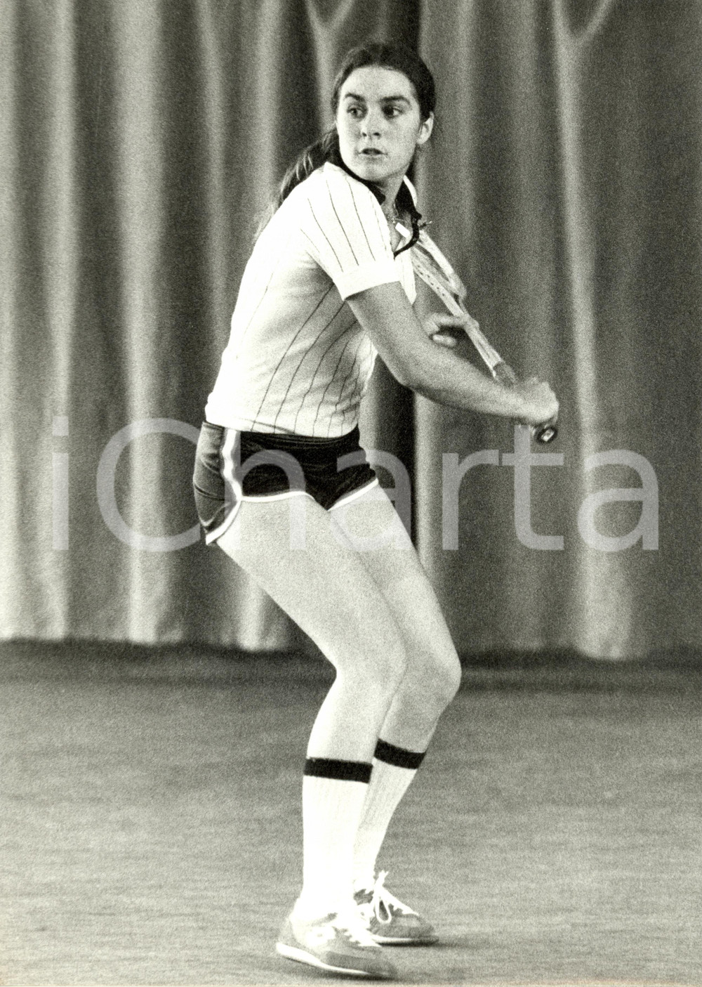 Fotografia d epoca originale 1985 ca TENNIS Rovescio di Sabina SIMMONDS Foto 23 x 30 cm 1