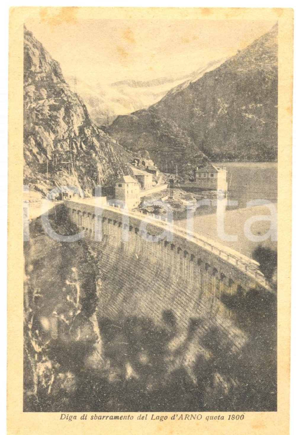 Cartolina originale da collezione 1948 LAGO D ARNO BS Diga di sbarramento Cartolina postale FP VG 1