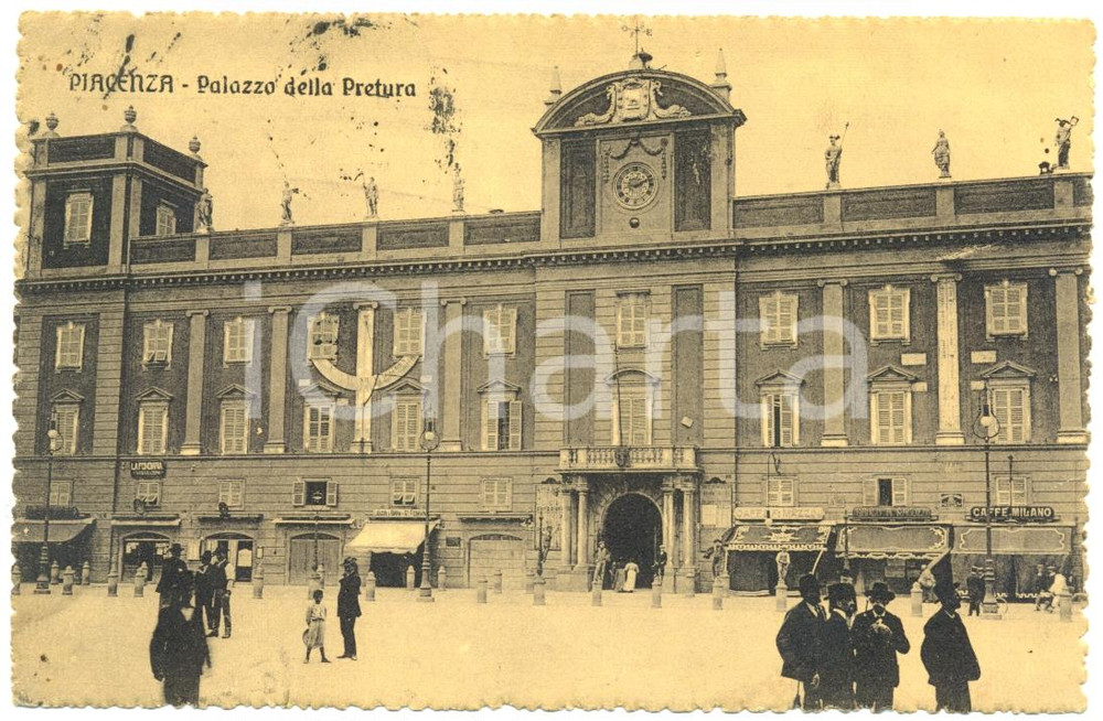 Cartolina originale da collezione 1922 PIACENZA Palazzo della Pretura Cartolina postale FP VG ANIMATA 1
