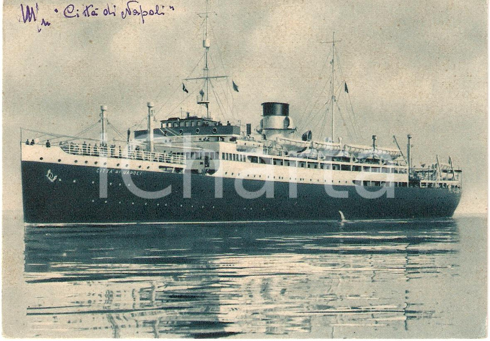 Cartolina originale da collezione 1939 MARINA MERCANTILE Motonave CITTA  DI NAPOLI SocietÃ  TIRRENIA Cartolina FG 1