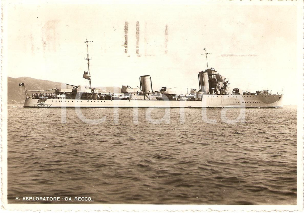 Cartolina originale da collezione 1938 MARINA MILITARE Cacciatorpediniere Nicoloso DA RECCO Cartolina FG VG 1