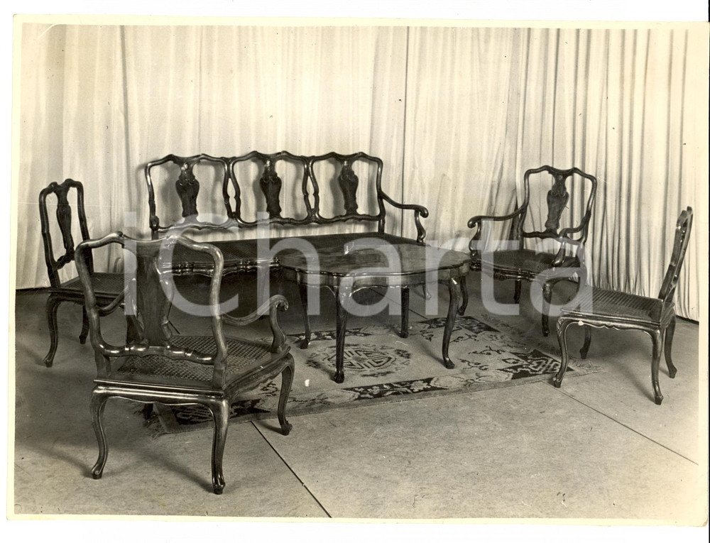 Fotografia d epoca originale 1950 ca SEVESO Mobili Fratelli BARNI Arredamento salotto Foto MODERNARIATO 1