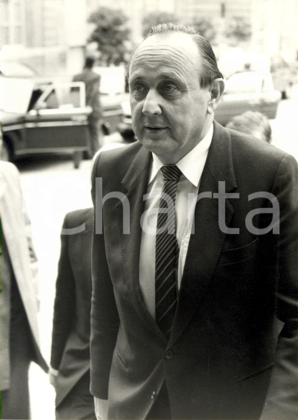 Fotografia d epoca originale 1985 PARIS ELYSEE Hans Dietrich GESNCHER in visita a FranÃ§ois MITTERRAND Foto 1