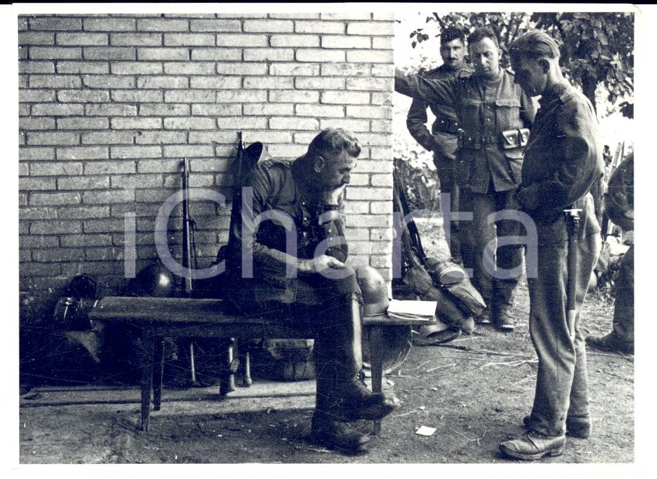 Fotografia d epoca originale 1936 OPFIKONZURICH SCHWEIZER ARMEE Militari del 127Â° Battaglione a riposo Foto 1