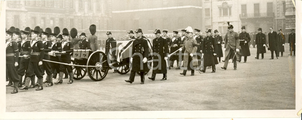 Fotografia d epoca originale 1936 LONDON UK WHITEHALL Funeral procession Admiral David Richard BEATTY Photo 1
