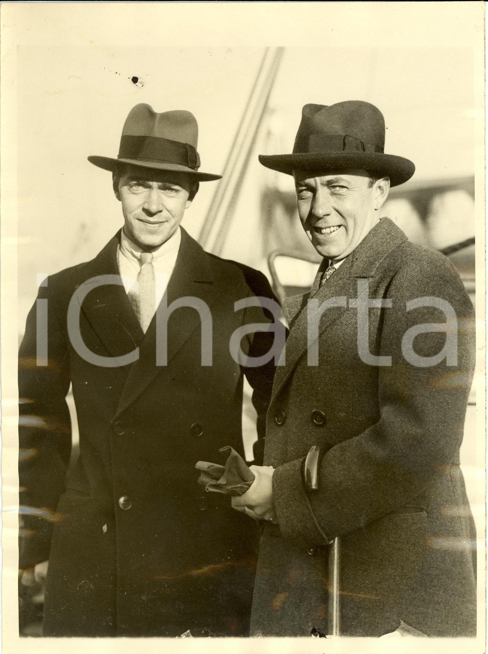 Fotografia d epoca originale 1925 ca NEW YORK USA Gustavo Adolfo di SVEZIA e Folke BERNADOTTE conte WISBORG 1
