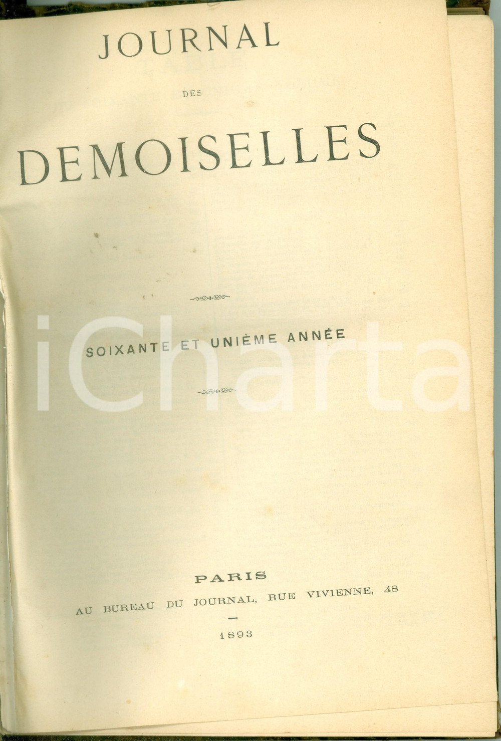 Libro, pubblicazione d epoca 1893 JOURNAL DES DEMOISELLES Annata completa rilegata in volume 1