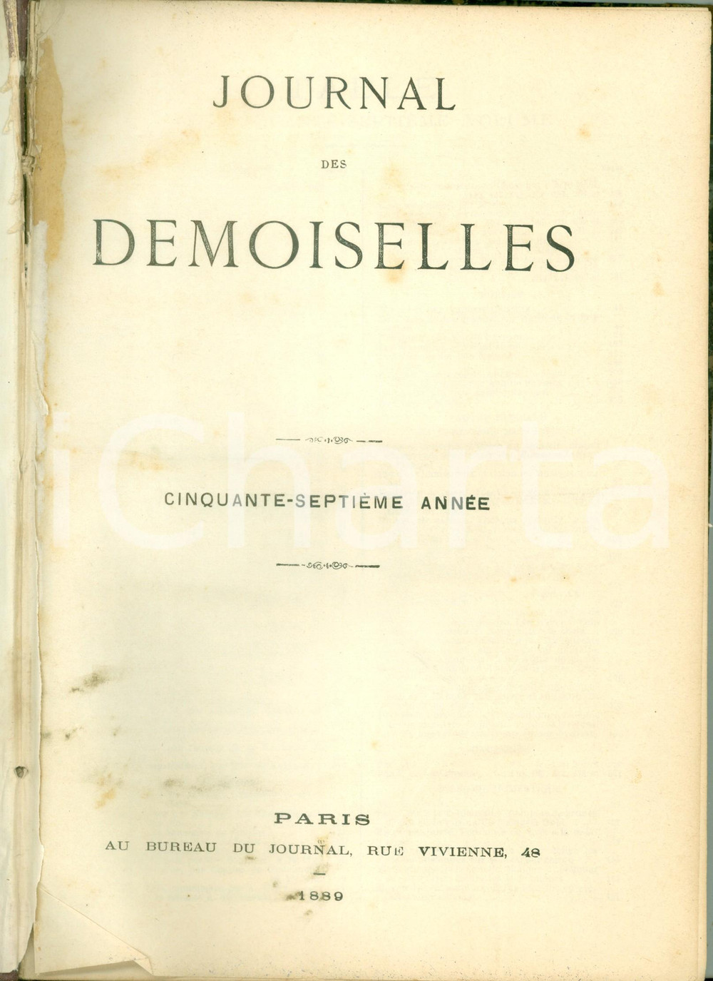 Libro, pubblicazione d epoca 1889 JOURNAL DES DEMOISELLES Annata completa rilegata in volume ILLUSTRATO 1
