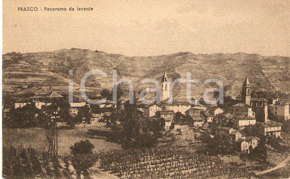 Cartolina originale da collezione 1941 PRASCO AL Panorama da levante Cartolina FP NV 1