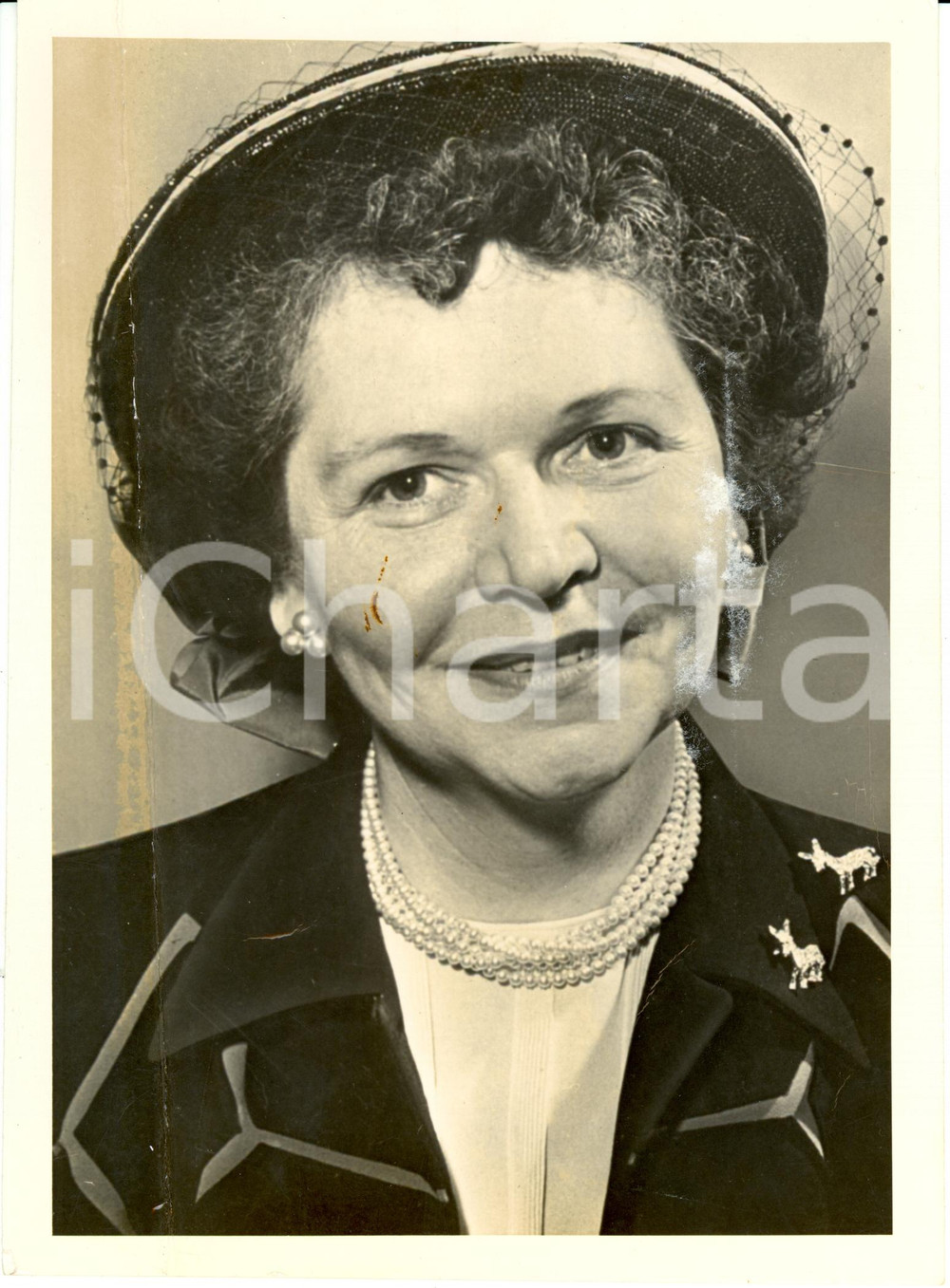 Fotografia d epoca originale 1949 USA Georgia Neese CLARK GRAY first woman Treasurer DAMAGED Photograph 1